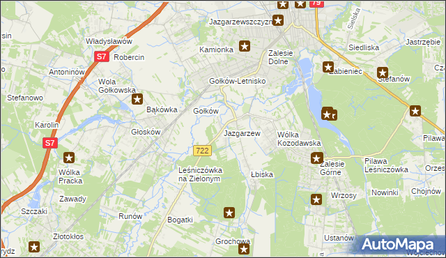 mapa Jazgarzew, Jazgarzew na mapie Targeo