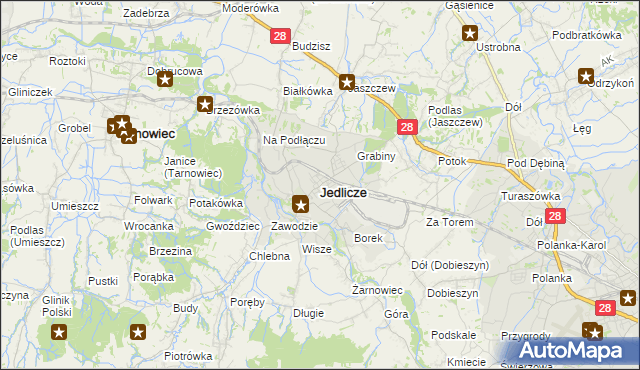 mapa Jedlicze, Jedlicze na mapie Targeo