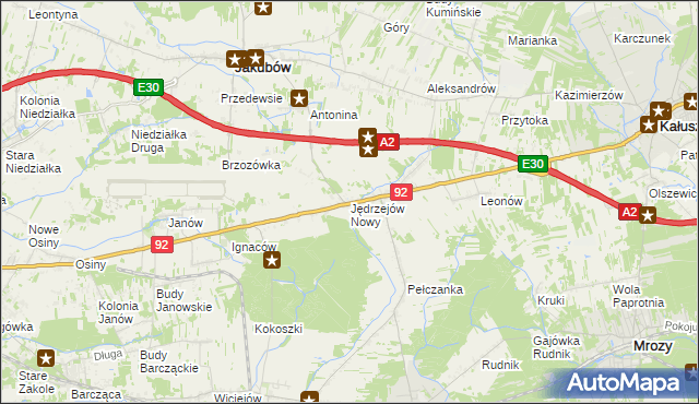 mapa Jędrzejów Nowy, Jędrzejów Nowy na mapie Targeo