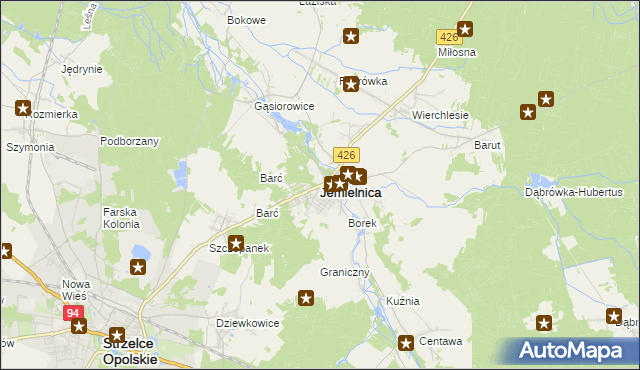 mapa Jemielnica, Jemielnica na mapie Targeo