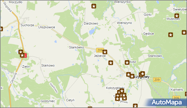 mapa Jezierze, Jezierze na mapie Targeo