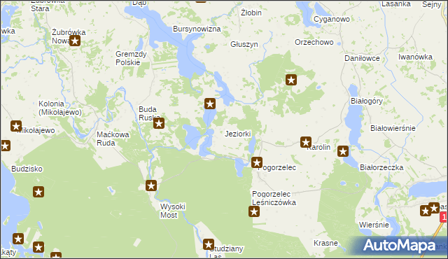 mapa Jeziorki gmina Krasnopol, Jeziorki gmina Krasnopol na mapie Targeo