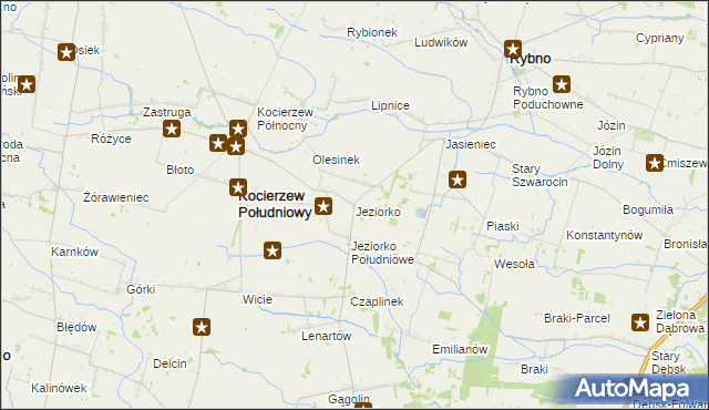 mapa Jeziorko gmina Kocierzew Południowy, Jeziorko gmina Kocierzew Południowy na mapie Targeo