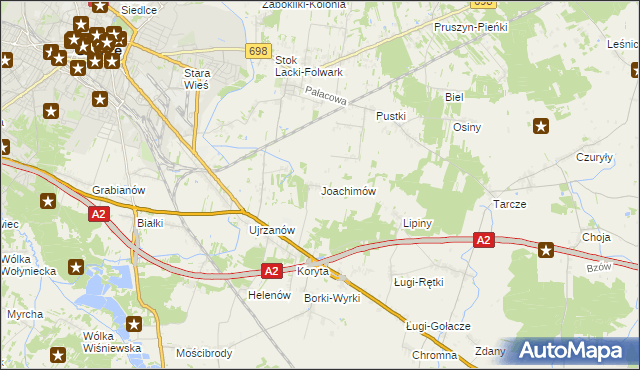 mapa Joachimów, Joachimów na mapie Targeo