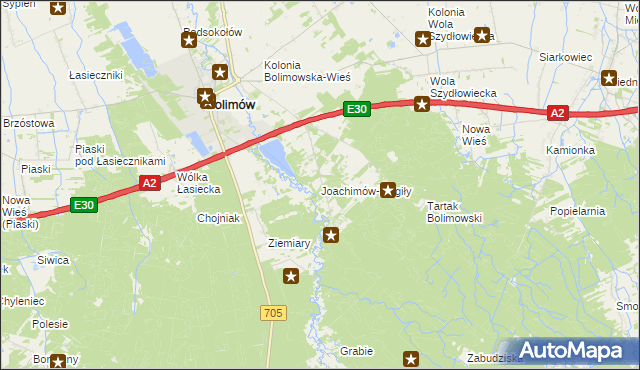 mapa Joachimów-Mogiły, Joachimów-Mogiły na mapie Targeo