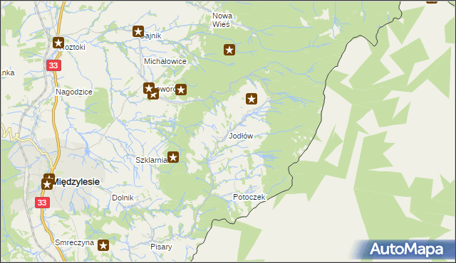 mapa Jodłów gmina Międzylesie, Jodłów gmina Międzylesie na mapie Targeo