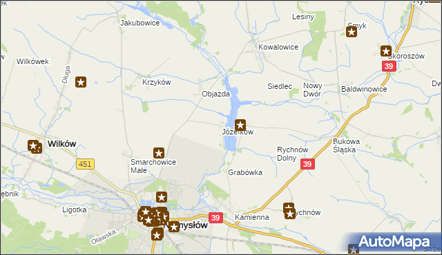mapa Józefków gmina Namysłów, Józefków gmina Namysłów na mapie Targeo
