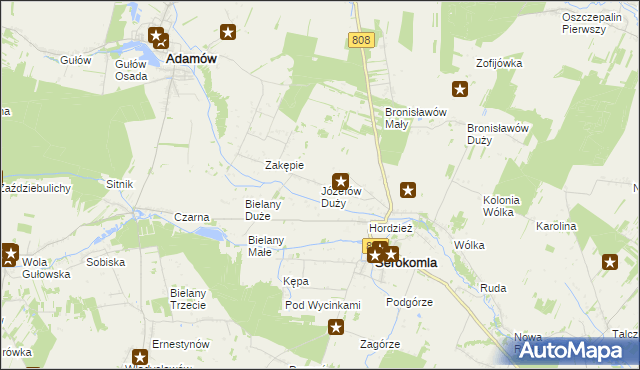 mapa Józefów Duży, Józefów Duży na mapie Targeo