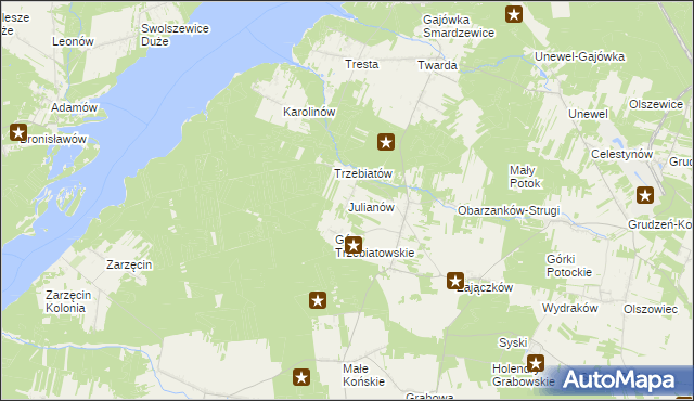 mapa Julianów gmina Mniszków, Julianów gmina Mniszków na mapie Targeo