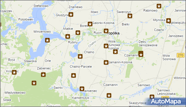 mapa Jurkowo gmina Topólka, Jurkowo gmina Topólka na mapie Targeo