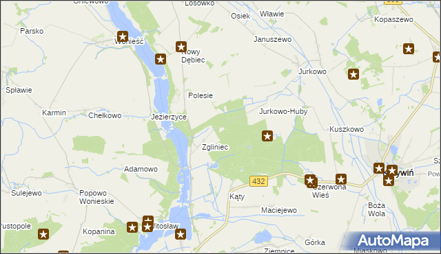 mapa Jurkowo Leśniczówka, Jurkowo Leśniczówka na mapie Targeo