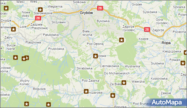 mapa Kąclowa, Kąclowa na mapie Targeo