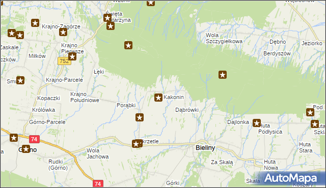 mapa Kakonin, Kakonin na mapie Targeo