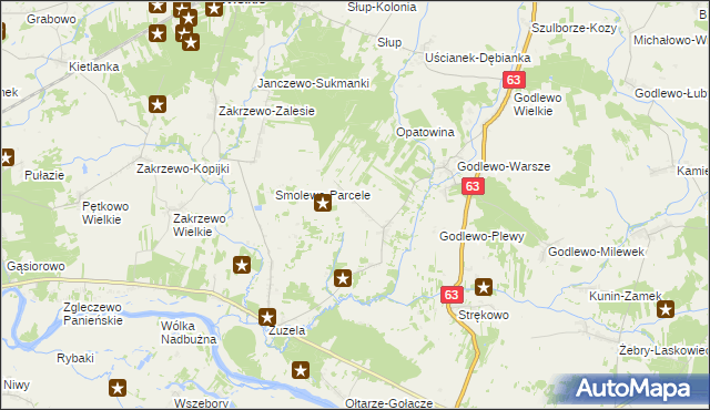 mapa Kałęczyn gmina Nur, Kałęczyn gmina Nur na mapie Targeo