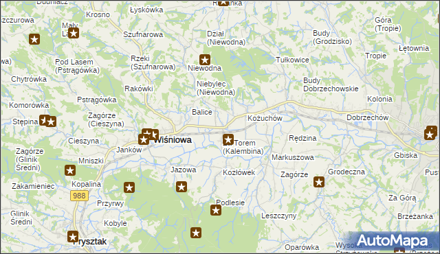 mapa Kalembina, Kalembina na mapie Targeo