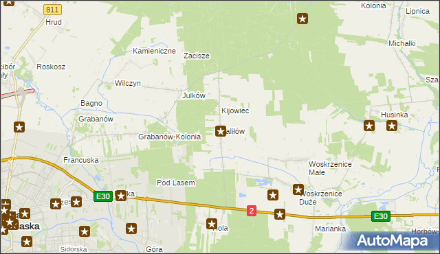 mapa Kaliłów, Kaliłów na mapie Targeo