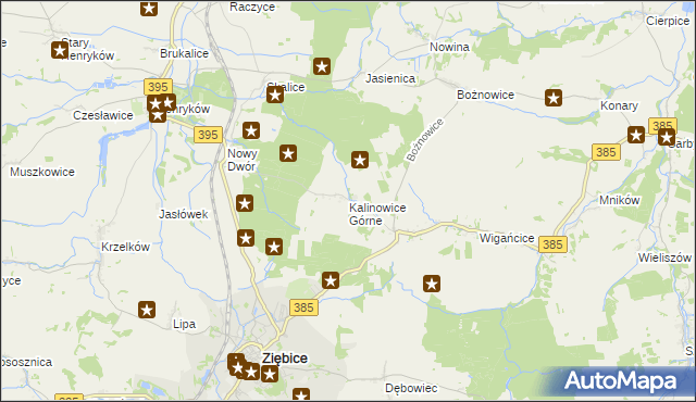 mapa Kalinowice Górne, Kalinowice Górne na mapie Targeo