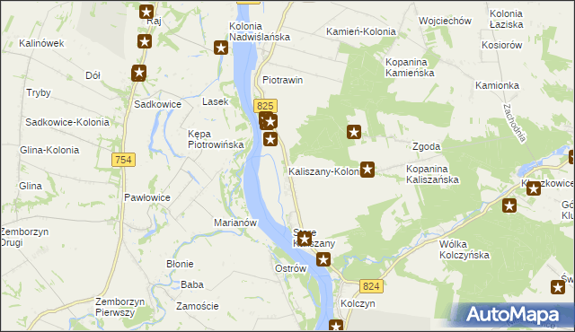 mapa Kaliszany-Kolonia, Kaliszany-Kolonia na mapie Targeo