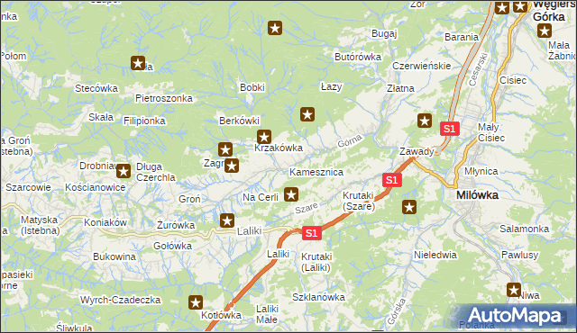 mapa Kamesznica, Kamesznica na mapie Targeo
