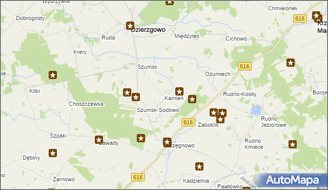 mapa Kamień gmina Dzierzgowo, Kamień gmina Dzierzgowo na mapie Targeo