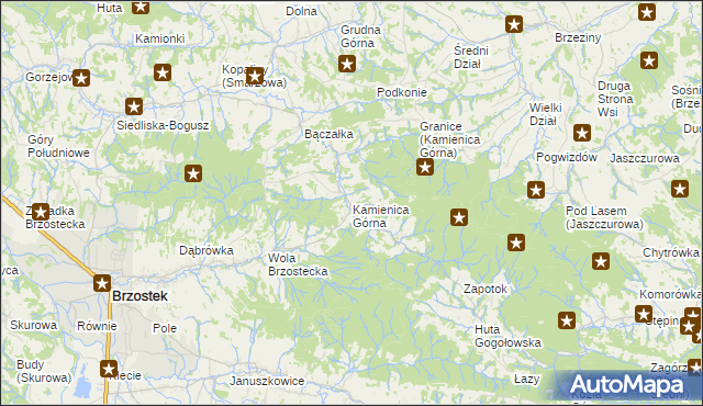 mapa Kamienica Górna, Kamienica Górna na mapie Targeo