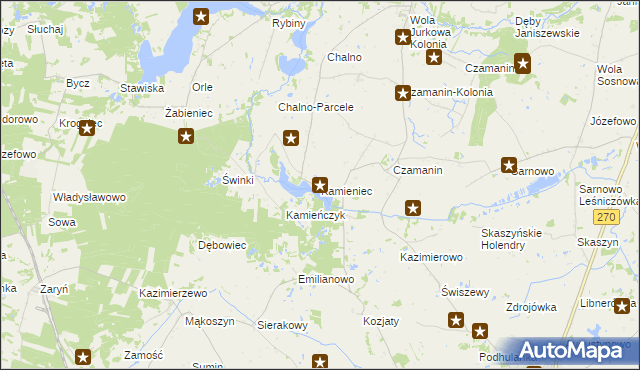 mapa Kamieniec gmina Topólka, Kamieniec gmina Topólka na mapie Targeo