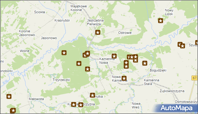 mapa Kamienna Nowa, Kamienna Nowa na mapie Targeo