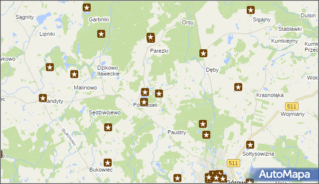 mapa Kamińsk gmina Górowo Iławeckie, Kamińsk gmina Górowo Iławeckie na mapie Targeo