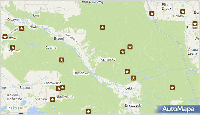 mapa Kamińsko gmina Przystajń, Kamińsko gmina Przystajń na mapie Targeo