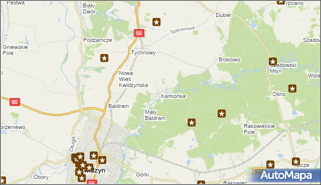 mapa Kamionka gmina Kwidzyn, Kamionka gmina Kwidzyn na mapie Targeo