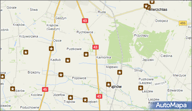 mapa Kamionka gmina Pątnów, Kamionka gmina Pątnów na mapie Targeo