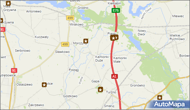 mapa Kamionki Duże, Kamionki Duże na mapie Targeo