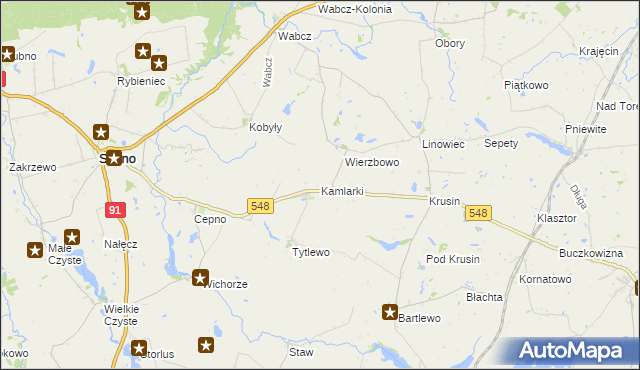 mapa Kamlarki, Kamlarki na mapie Targeo