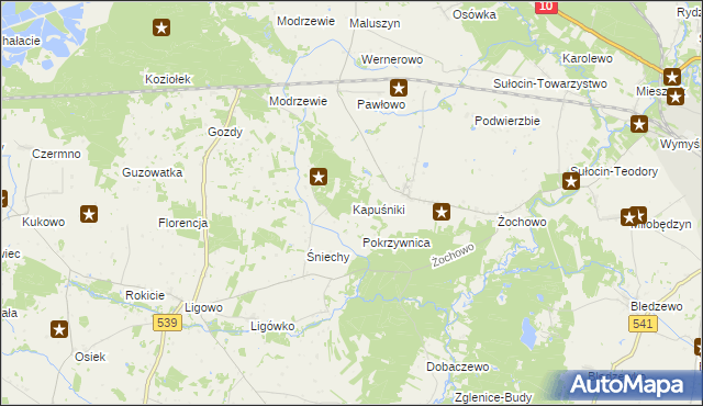 mapa Kapuśniki, Kapuśniki na mapie Targeo