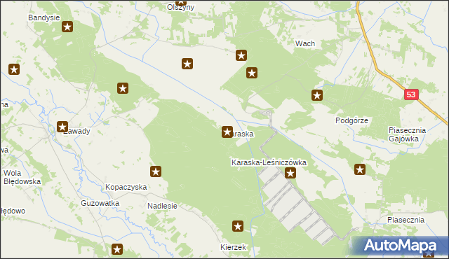 mapa Karaska, Karaska na mapie Targeo