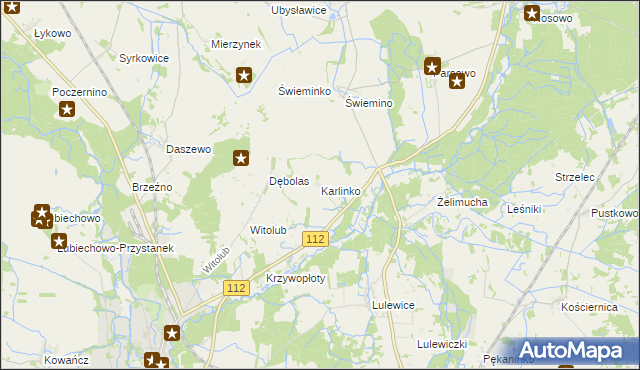 mapa Karlinko, Karlinko na mapie Targeo