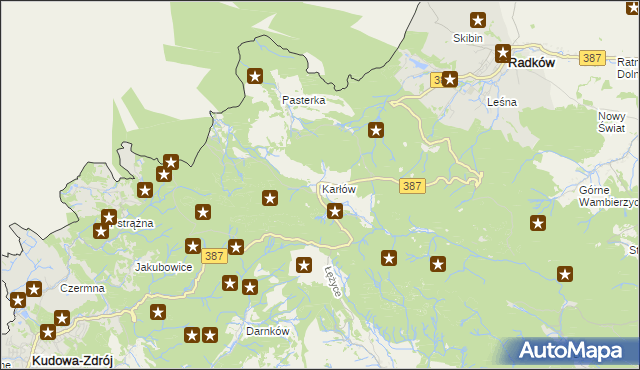 mapa Karłów gmina Radków, Karłów gmina Radków na mapie Targeo