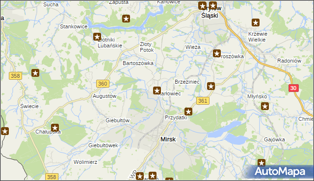 mapa Karłowiec, Karłowiec na mapie Targeo