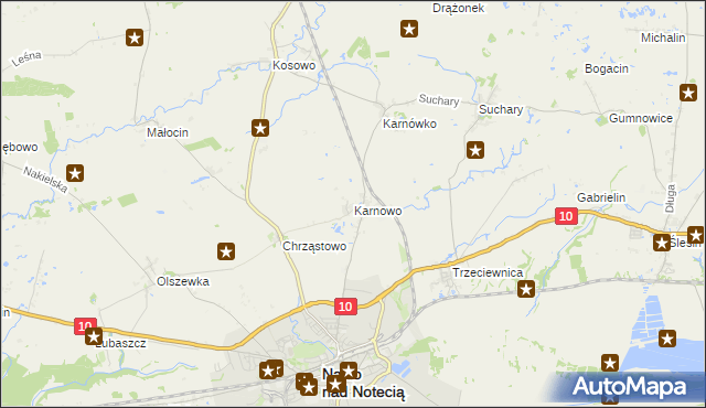 mapa Karnowo, Karnowo na mapie Targeo