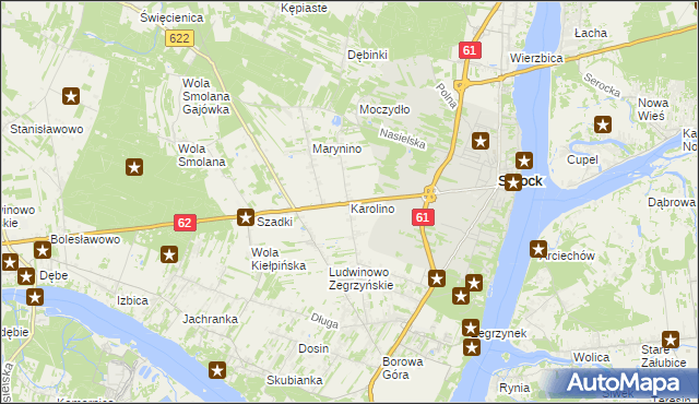mapa Karolino gmina Serock, Karolino gmina Serock na mapie Targeo