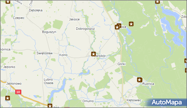 mapa Karsibór gmina Wałcz, Karsibór gmina Wałcz na mapie Targeo