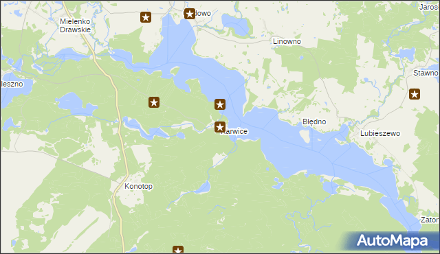 mapa Karwice gmina Drawsko Pomorskie, Karwice gmina Drawsko Pomorskie na mapie Targeo