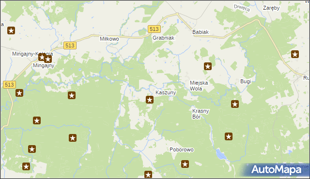 mapa Kaszuny, Kaszuny na mapie Targeo