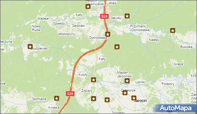 mapa Katy, Katy na mapie Targeo