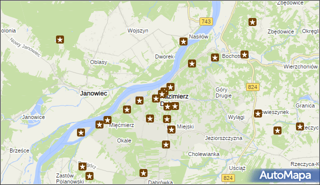 mapa Kazimierz Dolny, Kazimierz Dolny na mapie Targeo