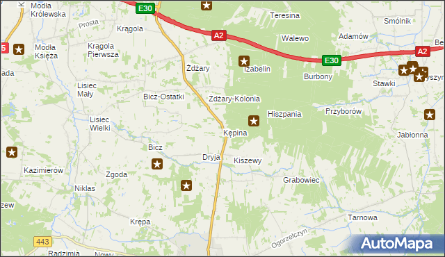 mapa Kępina gmina Tuliszków, Kępina gmina Tuliszków na mapie Targeo