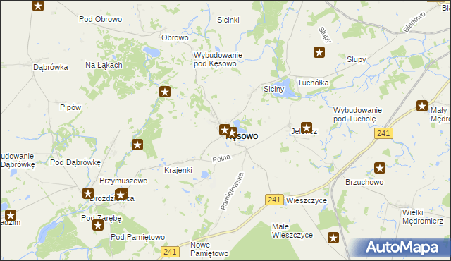 mapa Kęsowo, Kęsowo na mapie Targeo