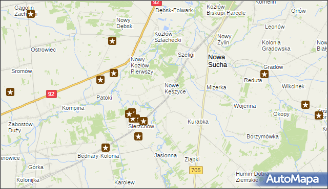 mapa Kęszyce-Wieś, Kęszyce-Wieś na mapie Targeo