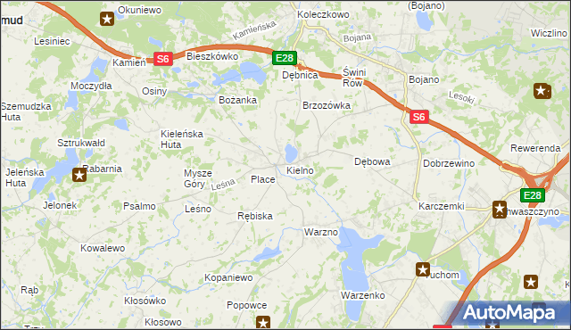 mapa Kielno gmina Szemud, Kielno gmina Szemud na mapie Targeo