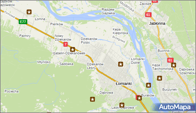 mapa Kiełpin gmina Łomianki, Kiełpin gmina Łomianki na mapie Targeo